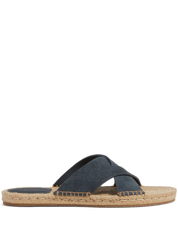 Zegna crossover-strap suede espadrilles
