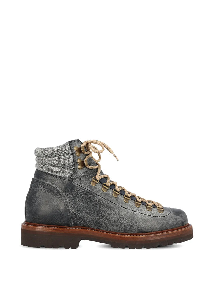Brunello Cucinelli Leather Panelled Boots