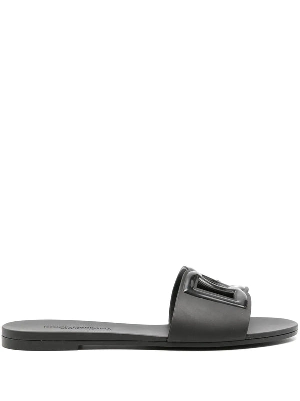 Dolce & Gabbana logo-embossed cut-out slide sandal