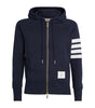 Thom Browne Classic 4-Bar Zip Cotton Navy blue Hoodie