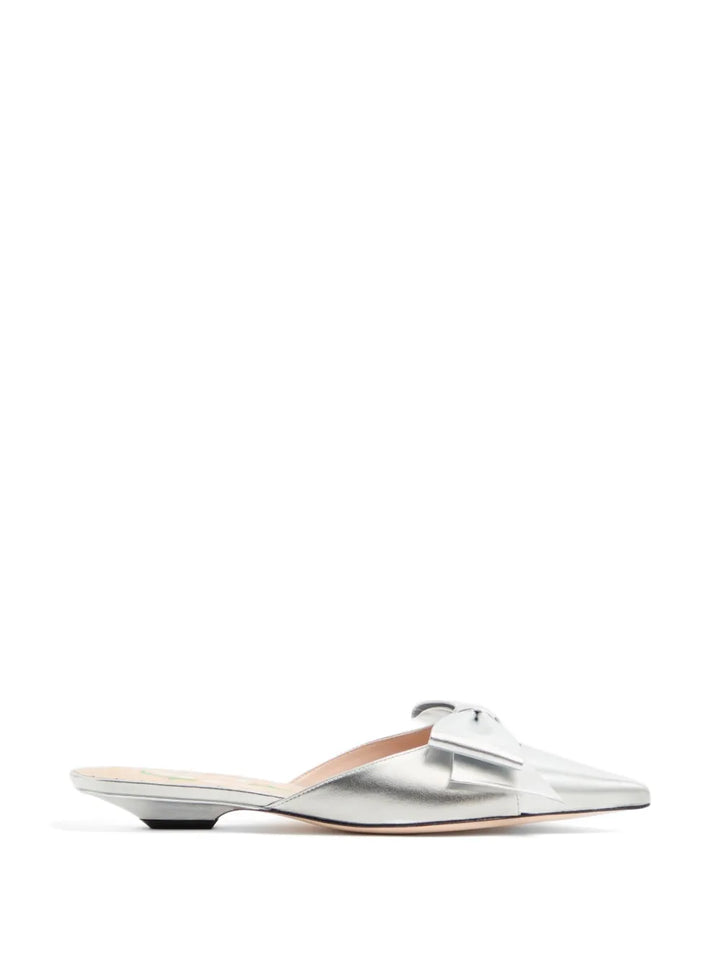 Valentino Garavani Bowow mules in laminated-nappa 20mm
