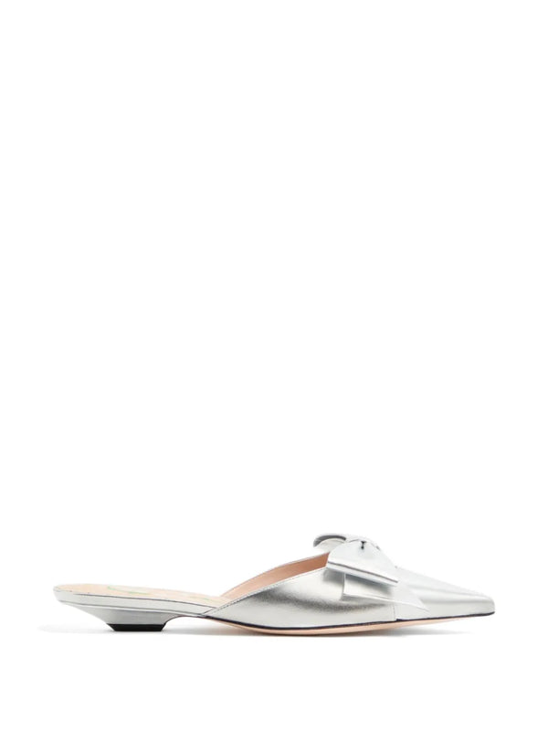 Valentino Garavani Bowow mules in laminated-nappa 20mm