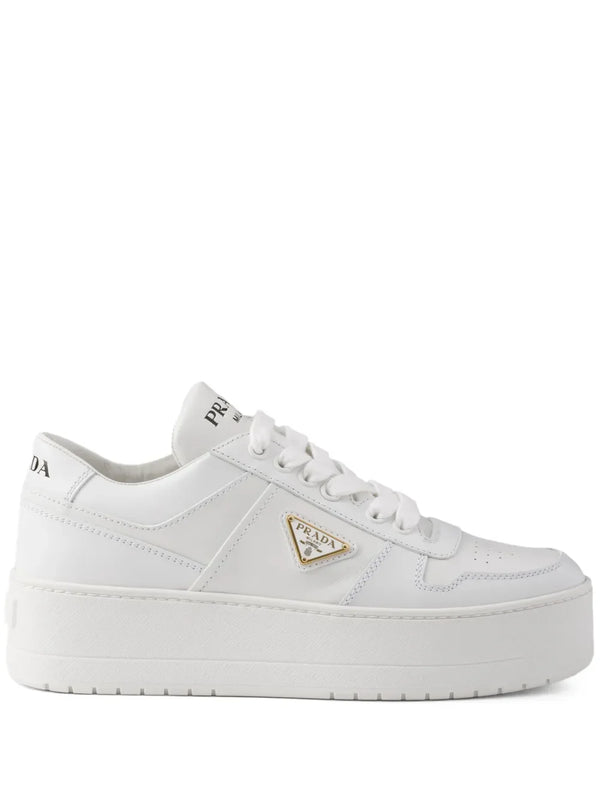 Prada White Downtown Bold leather sneakers