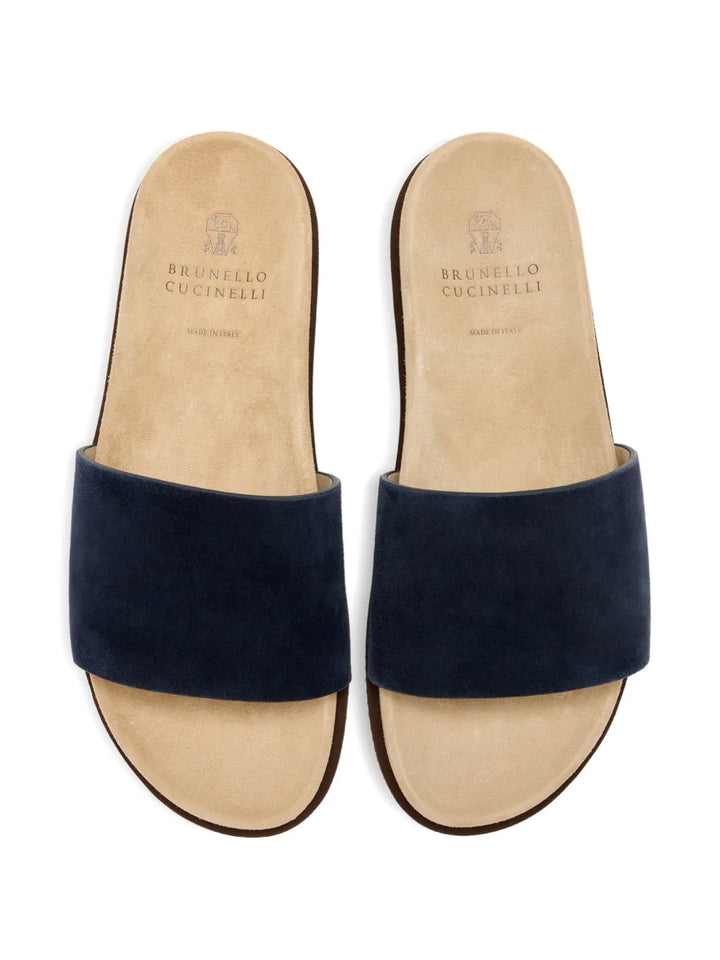 Brunello Cucinelli Suede Slip-On Sandals