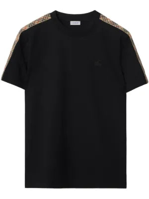 Burberry checkered-trim cotton T-shirt