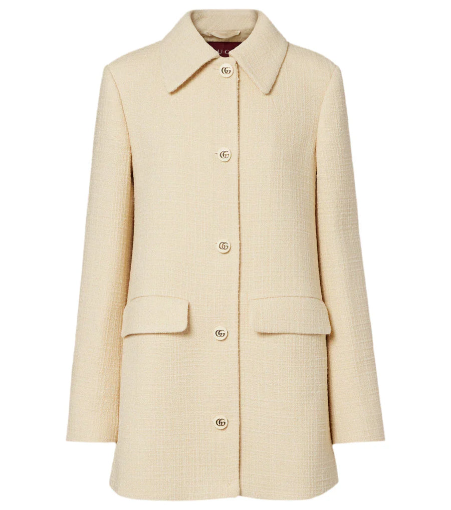 Gucci Double G wool-blend tweed coat