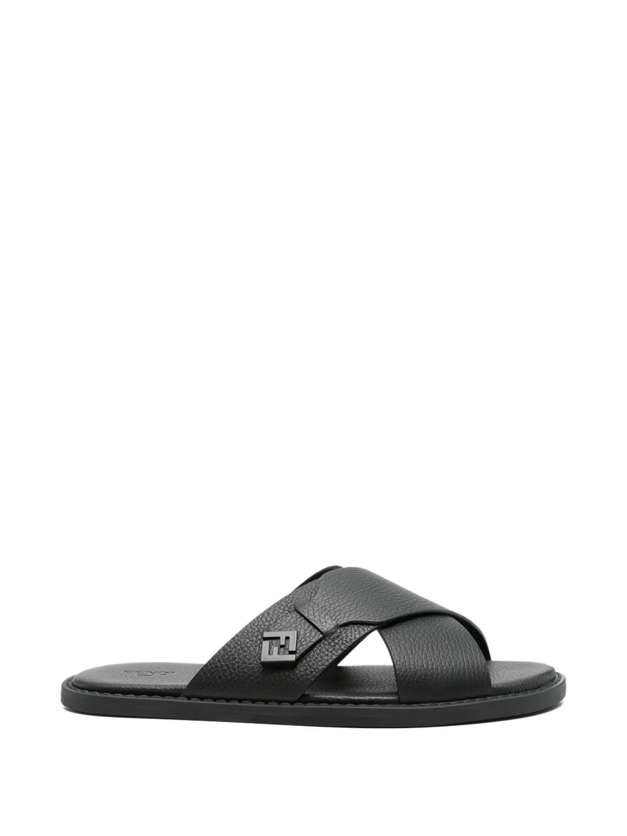 FENDI FF-logo crossover-strap sandals