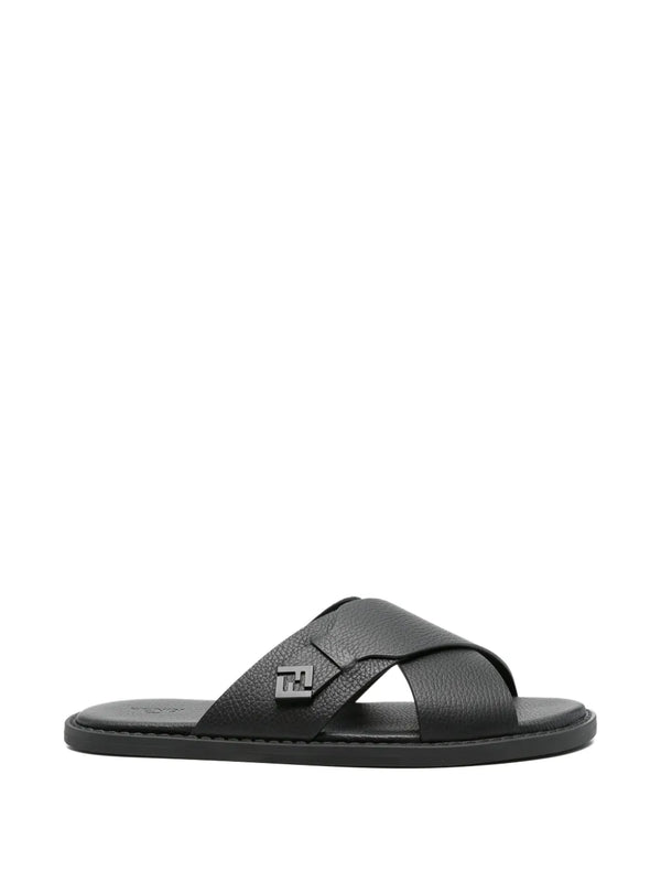 FENDI FF-logo crossover-strap sandals