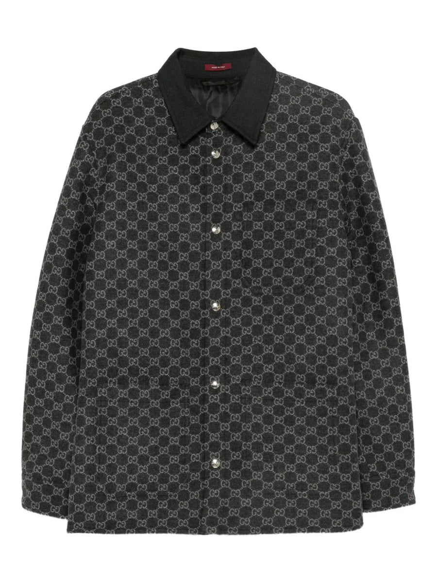 Gucci monogram-pattern buttoned jacket