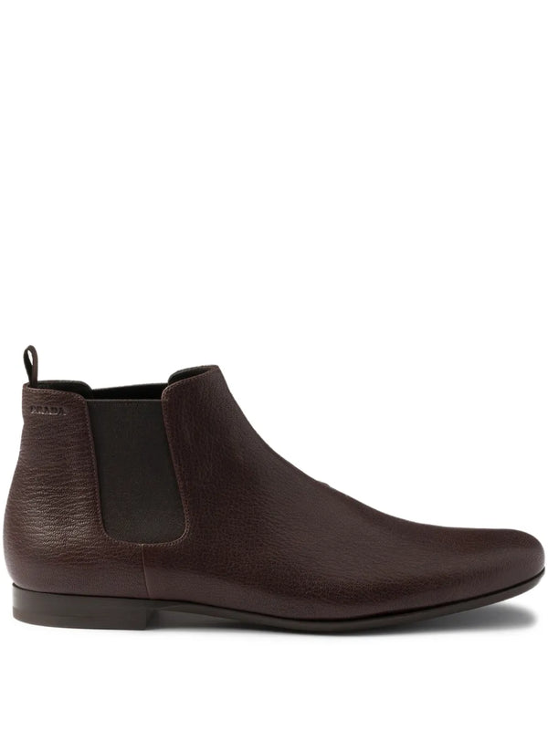 Prada round-toe leather Chelsea boots
