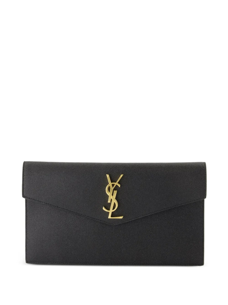 Saint Laurent medium Uptown logo-plaque clutch bag