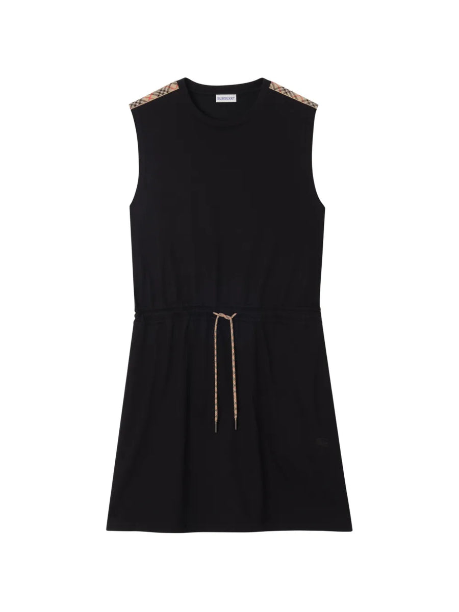 Burberry check trim cotton jersey dress