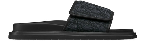 Dior Black Dior Oblique Jacquard Aqua Sandals