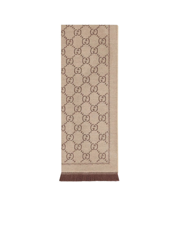 Gucci GG Supreme Jacquard light brown Scarf