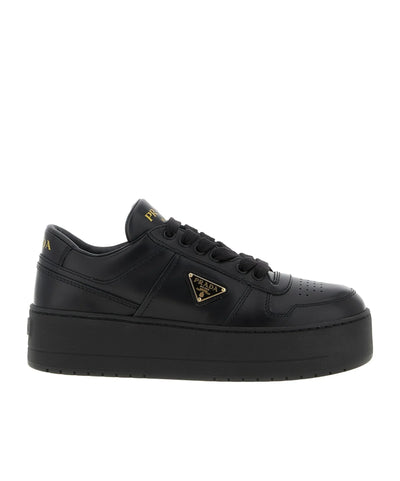Prada Black Downtown Bold leather sneakers