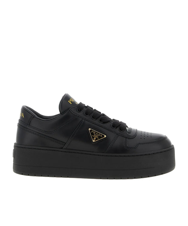 Prada Black Downtown Bold leather sneakers
