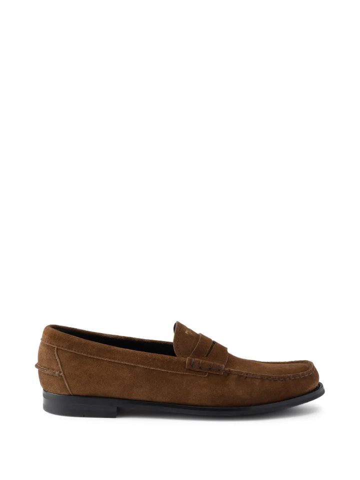 Prada vintage-effect suede loafers