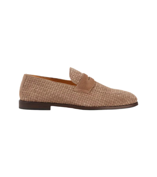 Brunello Cucinelli Woven suede penny loafers