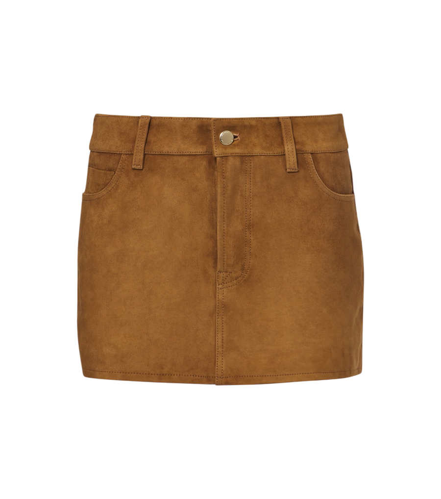 7 For All Mankind Cherry suede miniskirt