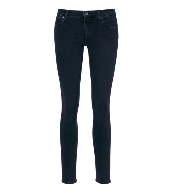 7 For All Mankind Jeans skinny a vita bassa color pietra d'inchiostro