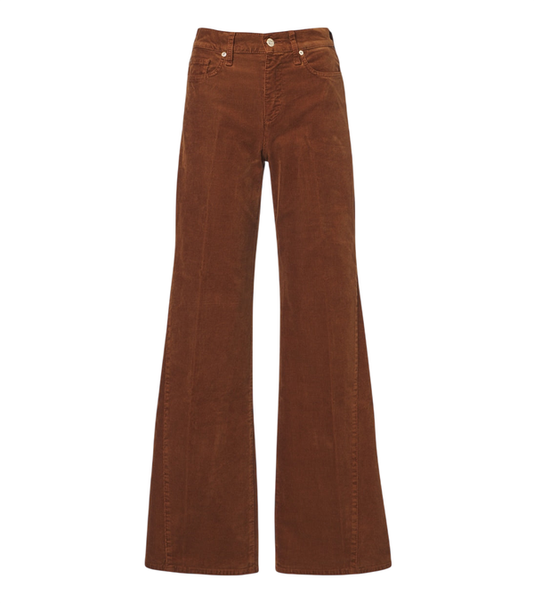 7 For All Mankind Calças de veludo canelado Lotta de pernas largas em mistura de algodão