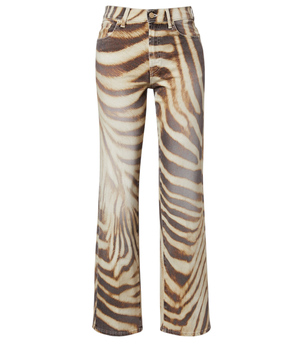 7 For All Mankind Calça jeans reta com estampa de zebra estilo "stovepipe"