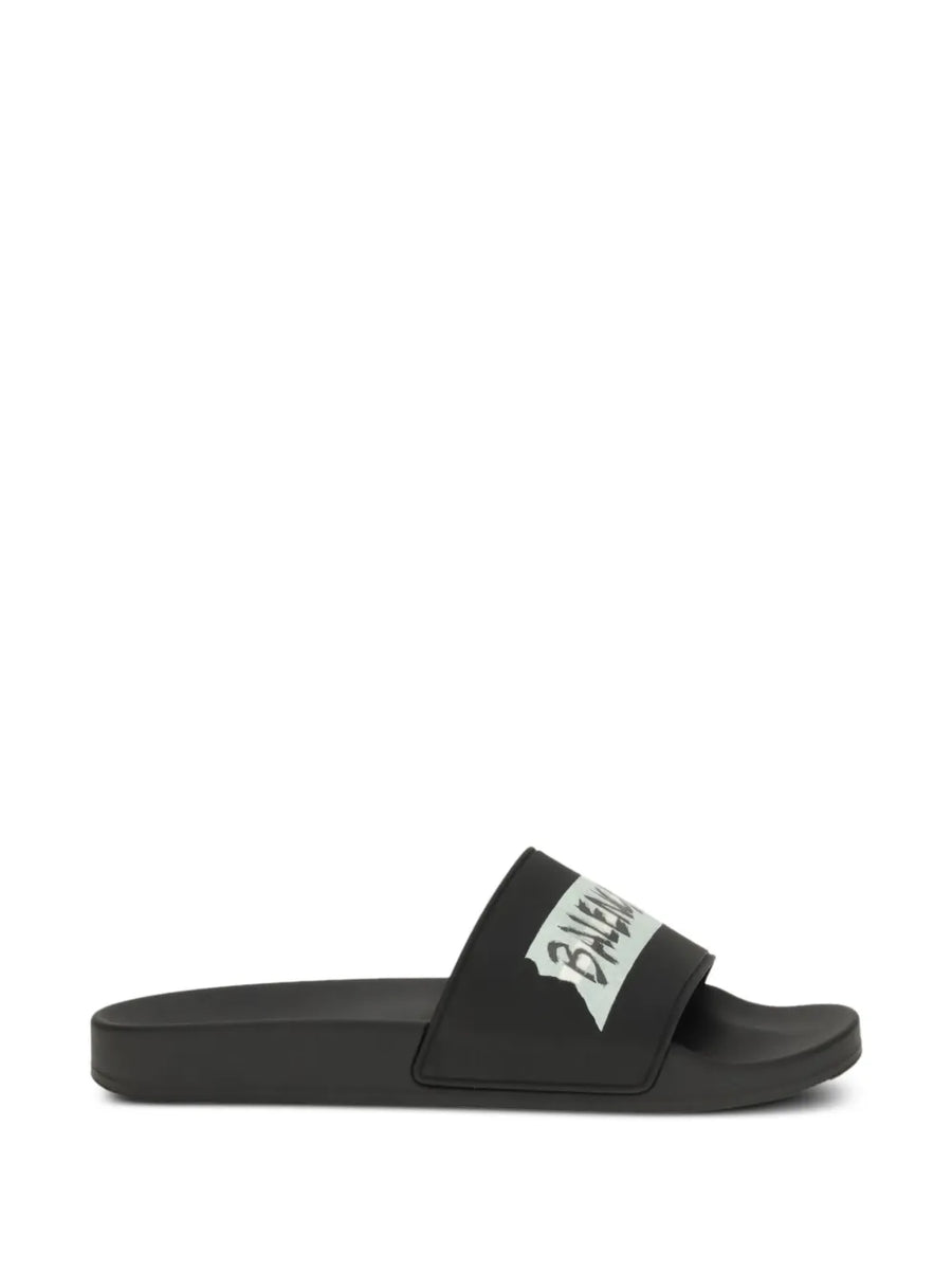 Balenciaga logo pool slide
