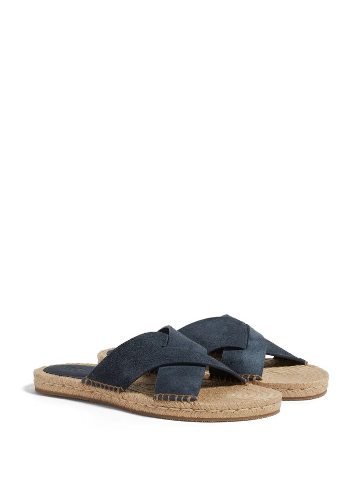 Zegna crossover-strap suede espadrilles