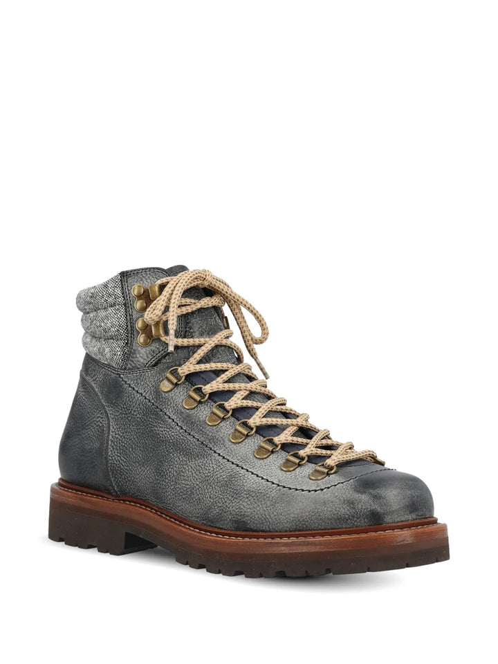 Brunello Cucinelli Leather Panelled Boots