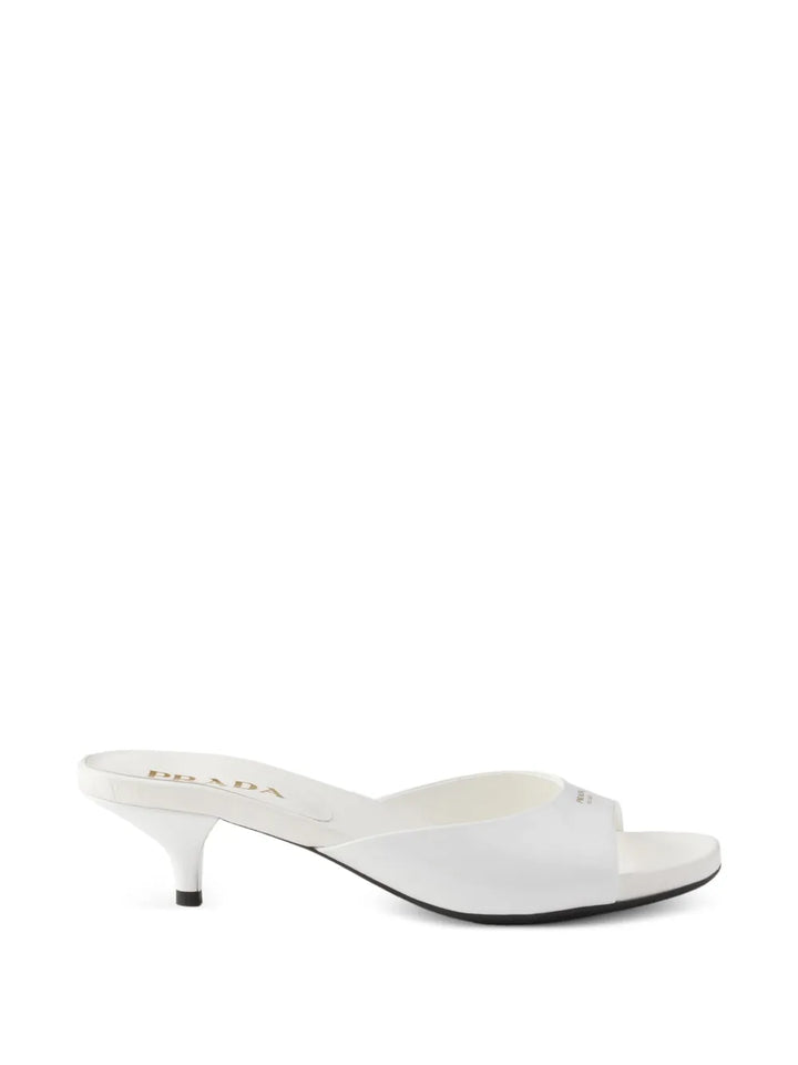 Prada Leather Kitten-Heel Sandals