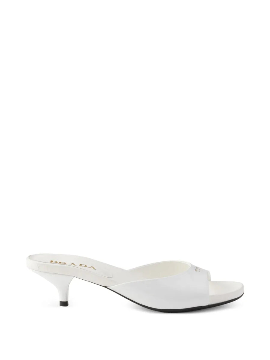 Prada Leather Kitten-Heel Sandals