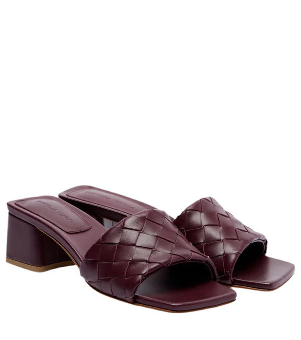 Bottega Veneta  Parco 45 Intrecciato leather mules
