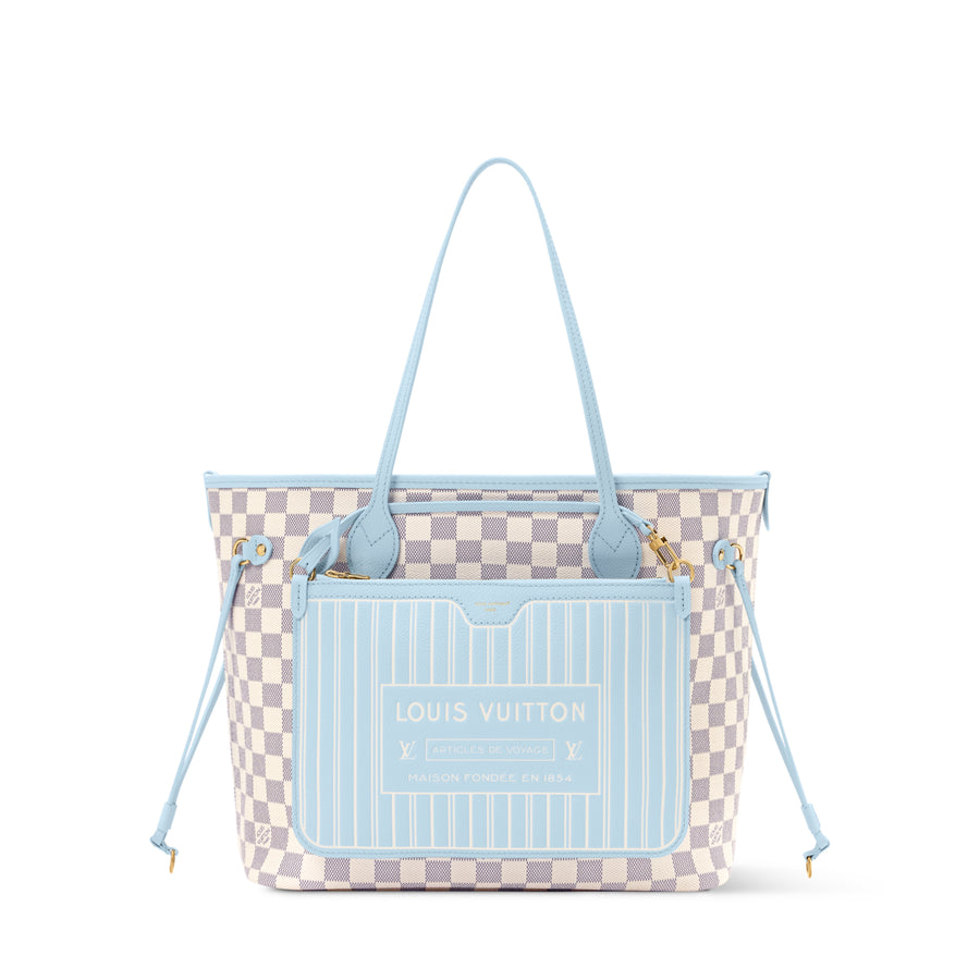 Louis Vuitton Bleu Olympe Neverfull Inside Out MM Tote