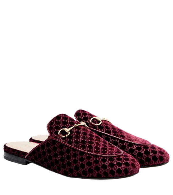 Gucci Princetown Horsebit velvet slippers