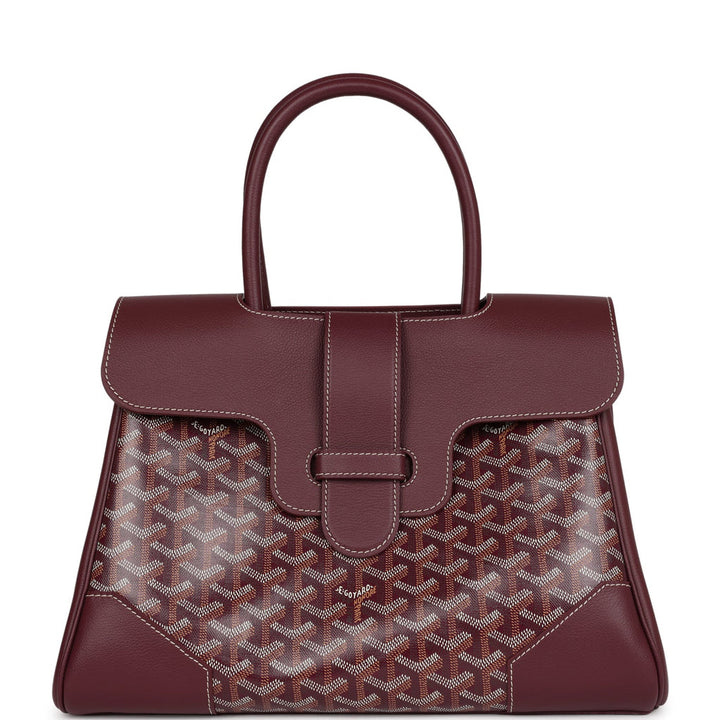 Goyard Saigon Tote Burgundy Goyardine Canvas Palladium Hardware