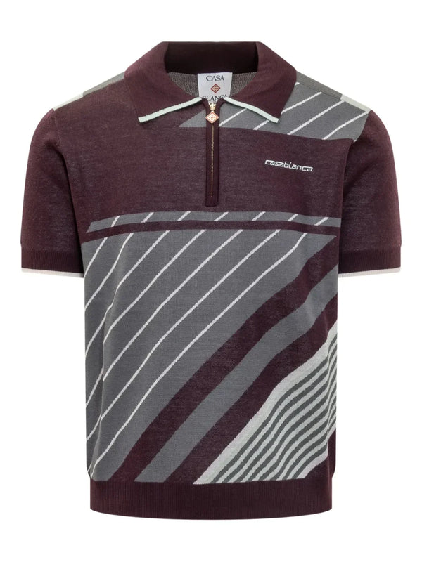 Casablanca diagonal-stripe polo shirt