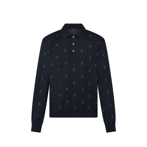 Louis Vuitton Wool, Silk And Cashmere-Blend Long Sleeve LV Blason Polo