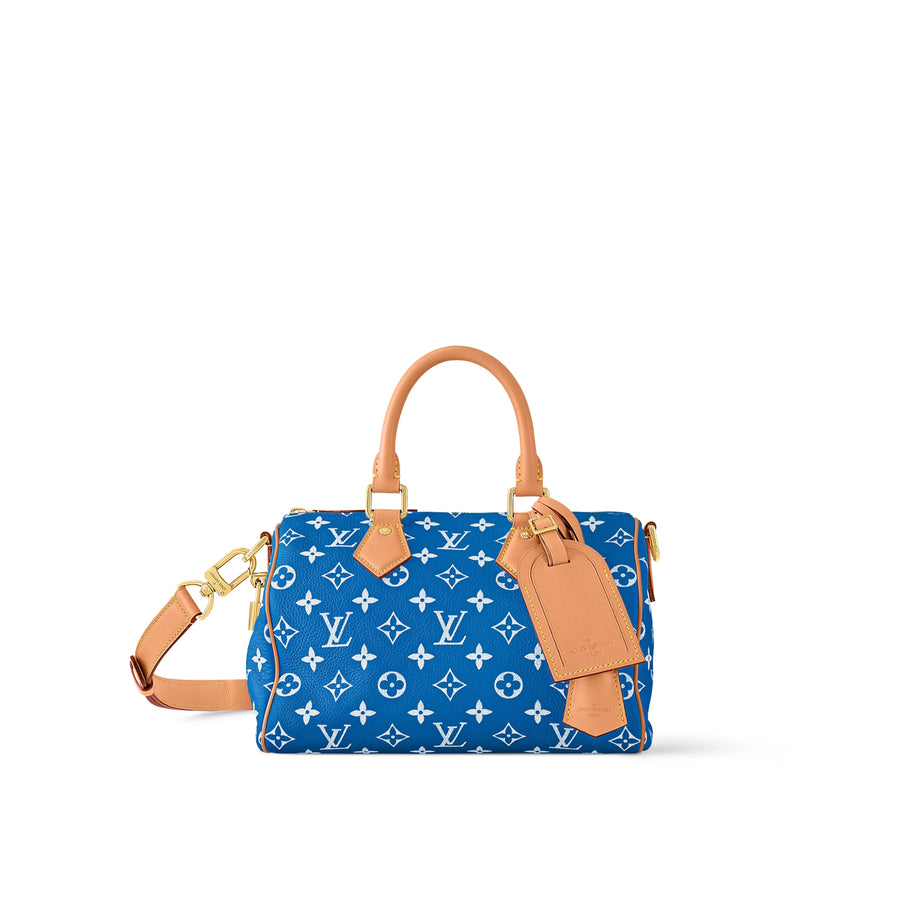 Louis Vuitton  M24424 Calfskin Monogram Speedy P9 Bandouliere 25 Blue