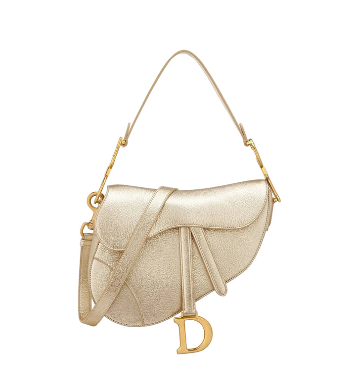 Dior Gold-Tone Saddle Bag