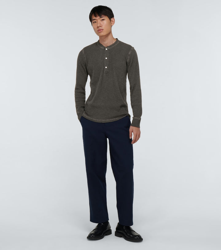 RRL Waffle-knit cotton Henley shirt