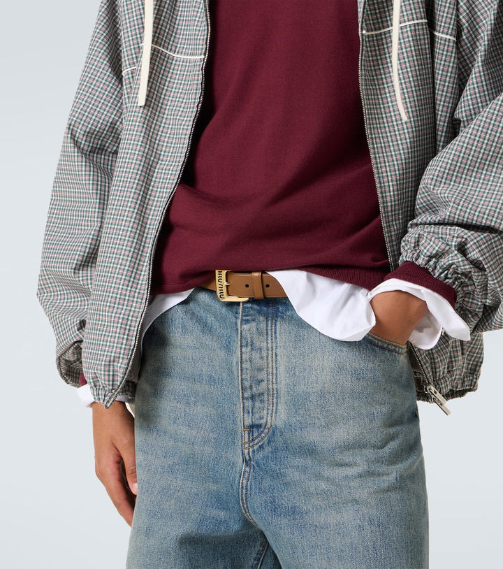 Miu Miu Logo leather belt