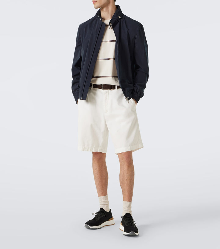 Brunello Cucinelli Leather-trimmed knit sneakers