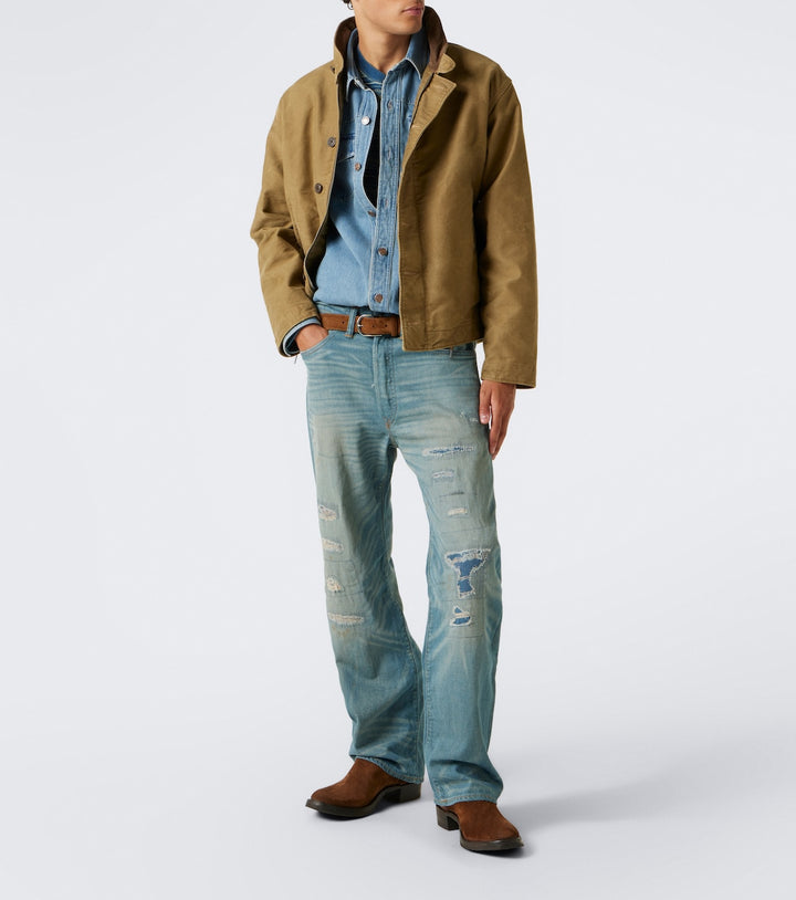 RRL Suede and leather cowboy boots