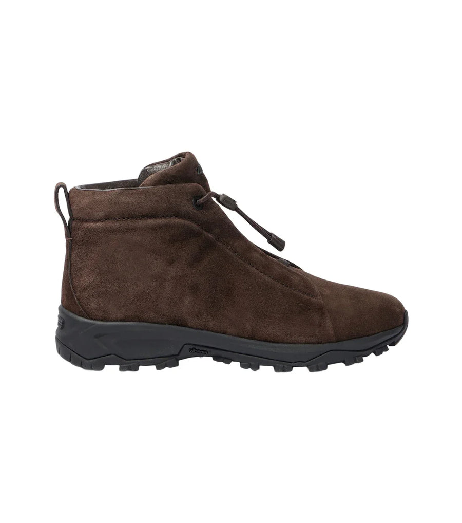 Zegna Triple Stitch Dark Brown suede high-top sneakers