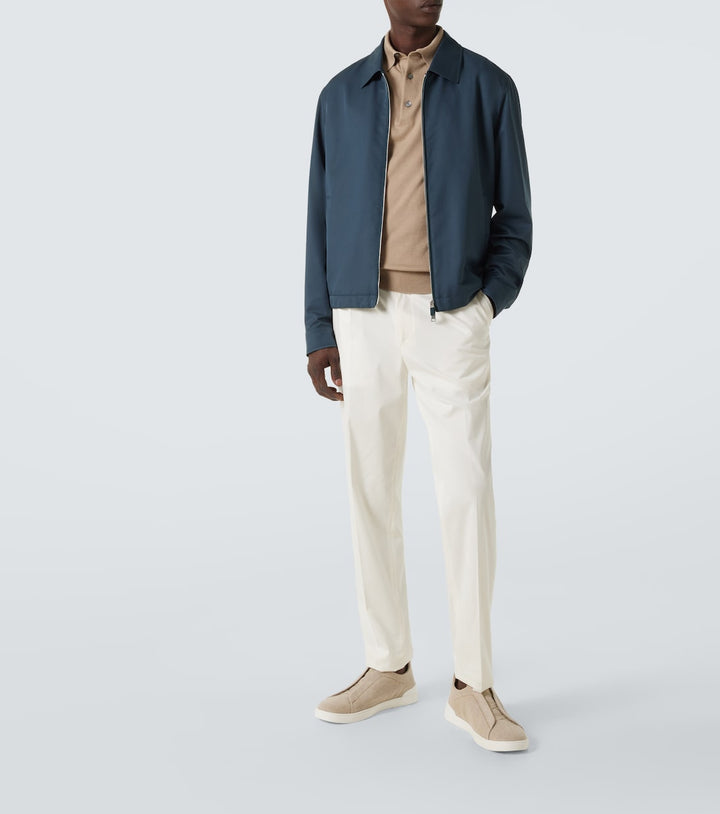 Zegna Leather-trimmed blouson