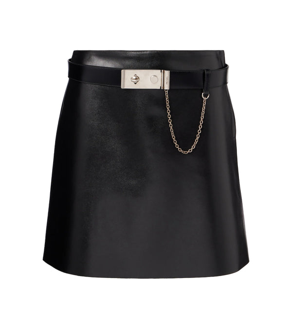 Prada Belted leather mini skirt