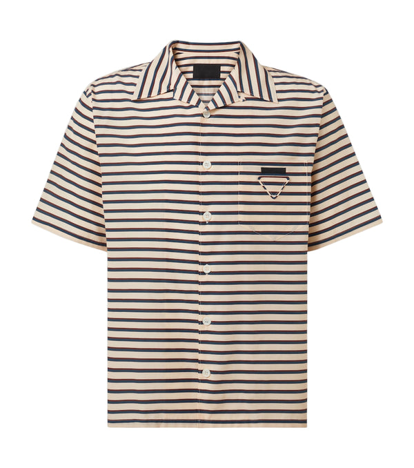 Prada Striped cotton bowling shirt