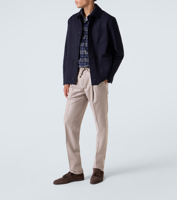 Slowear Virgin wool flannel slim pants