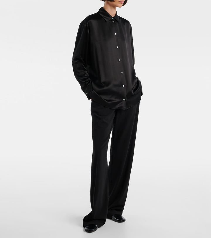 The Row Sisilia oversized silk satin shirt