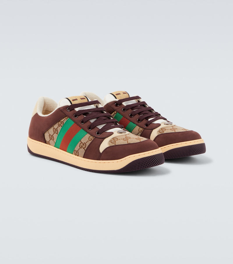 Screener GG Canvas and suede sneakers | Gucci